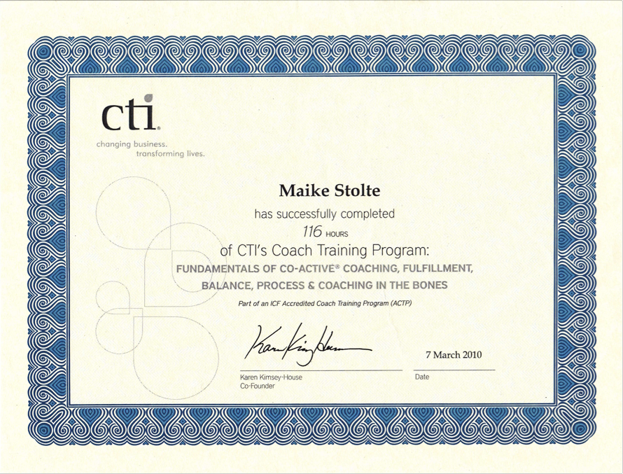CTI certificate