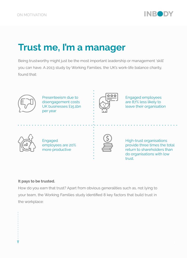 TRUST THE KEY TO AN ENGAGED AND MOTIVATED TEAM